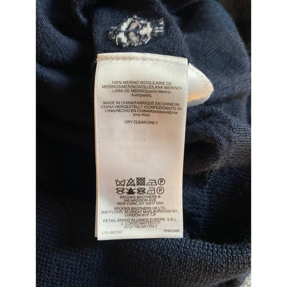 Brooks Brothers Red Fleece mens sweater size XXL v neck blue merino wool long sl - Picture 5 of 13